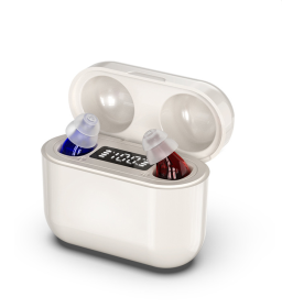 OEM customized rechargeable digital noise reduction hearing aid (Option: White)